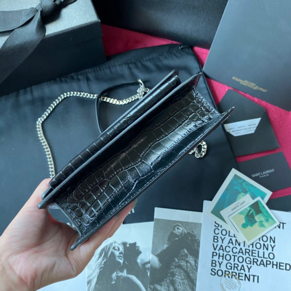 Y*L sunset in crocodile-embossed shiny leather