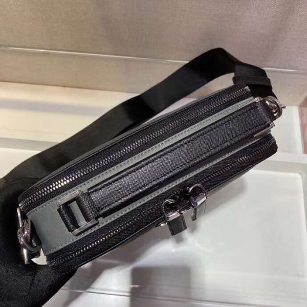 Pra*a brique saffiano leather cross-body bag