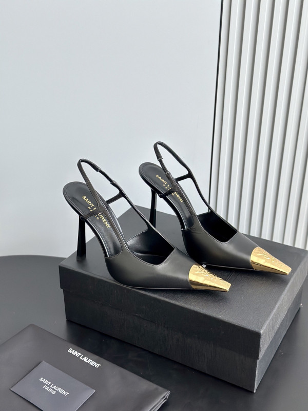 Y*L jeanne slingback pumps in smooth leather