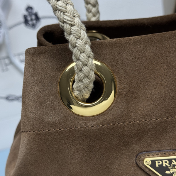 Pra*a mariner small suede bucket bag